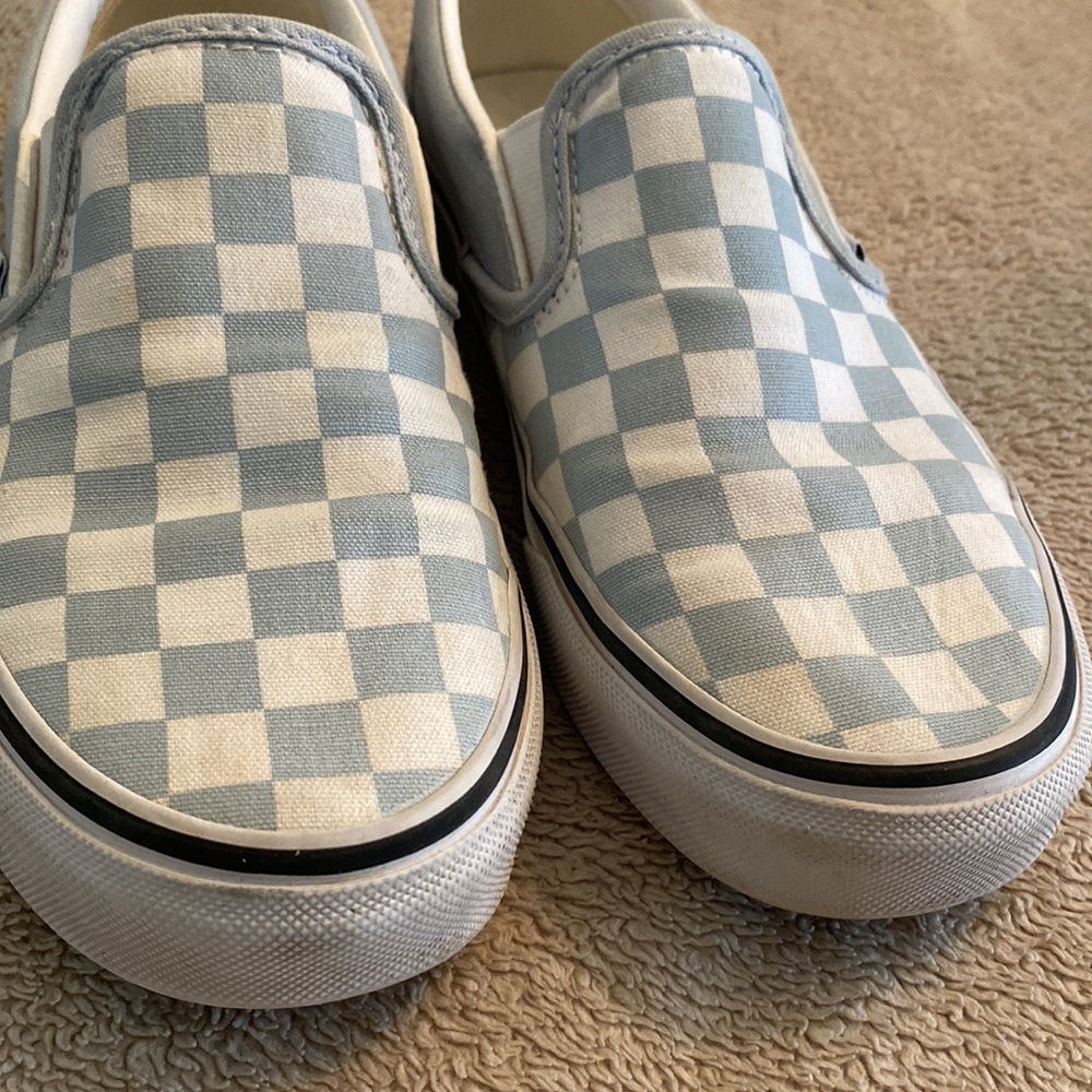 Girl’s Vans baby blue and white checkered - Picture 6 of 6